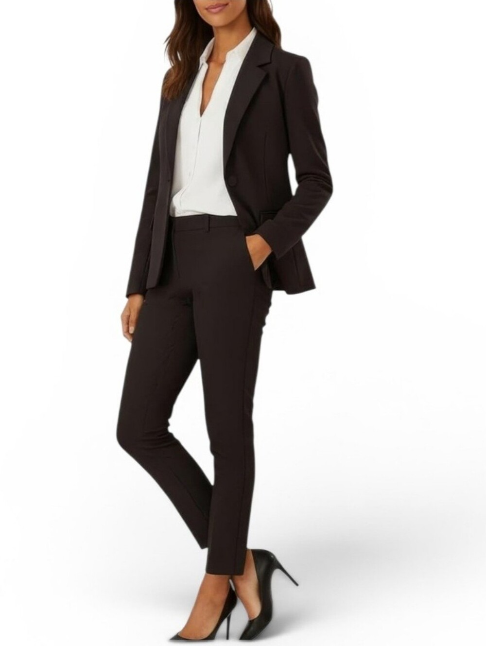 Mary Crafts  Black Two Piece Buisness Pantset Size 12 Office Wear